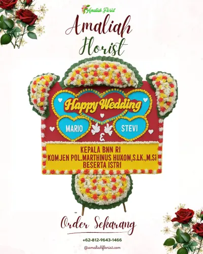 Karangan Papan Bunga Pernikahan di Yayasan Sosial Panca Bhakti Abadi (rumah Duka)